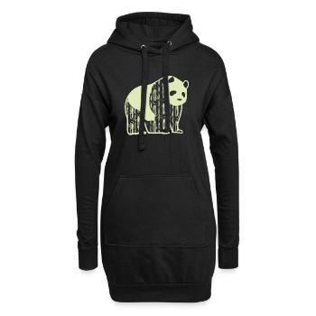 Bien-être animal Panda - Sweat-shirt à capuche long Femme - noir - Devant