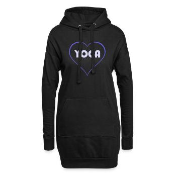 yoga - Sweat-shirt à capuche long Femme - noir - Devant