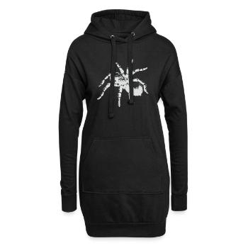 Tarantule araignée blanche - Sweat-shirt à capuche long Femme - noir - Devant