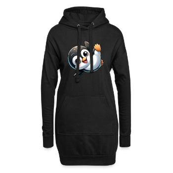Pingouin Équilibre sur les mains Breakdance Dessin animé - Sweat-shirt à capuche long Femme - noir - Devant