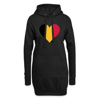 Ein Herz für Belgien - Hoodie-Kleid - Schwarz - Vorne