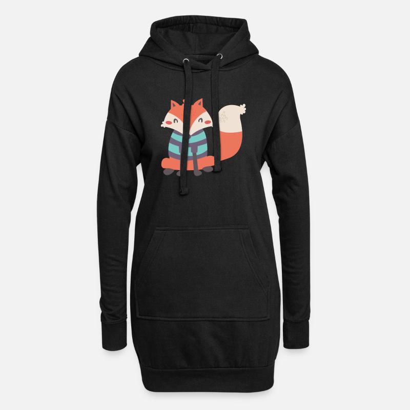 Renard doux avec Ringelpulli - Sweat-shirt à capuche long Femme - noir