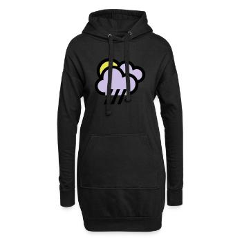 Temps pluvieux, mauvais temps, icône de refroidissement - Sweat-shirt à capuche long Femme - noir - Devant