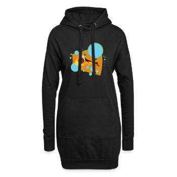 Lachs - Hoodie-Kleid - Schwarz - Vorne