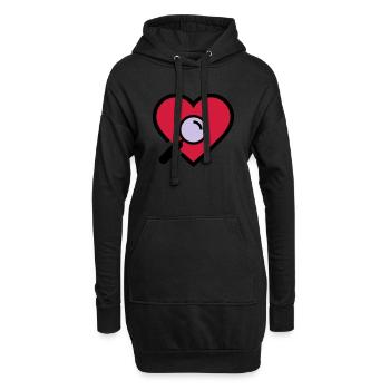 Loupe d'examen cardiaque - Sweat-shirt à capuche long Femme - noir - Devant