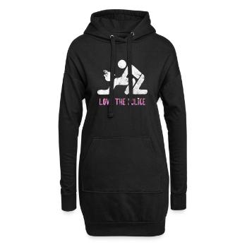 Liebe die Polizei - Hoodie-Kleid - Schwarz - Vorne