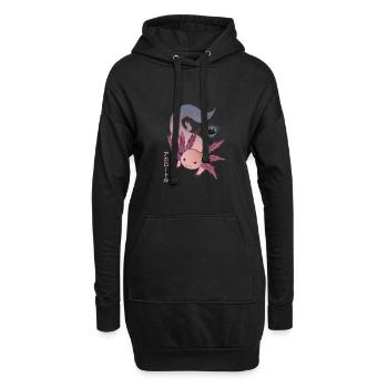 axolotl Haustier Geschenk Ambystoma mexicanum - Hoodie-Kleid - Schwarz - Vorne