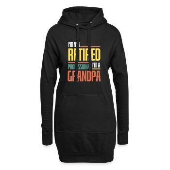 Pensionierter Opa lustiger Vatertags-Profi - Hoodie-Kleid - Schwarz - Vorne