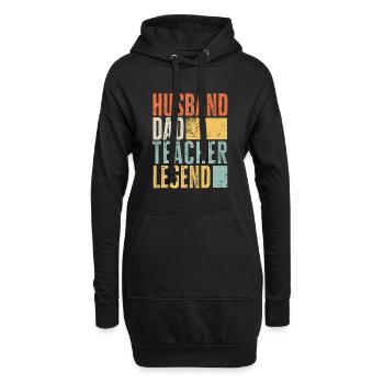 Professeur Papa Mari Légende Meilleur Père Rétro - Sweat-shirt à capuche long Femme - noir - Devant