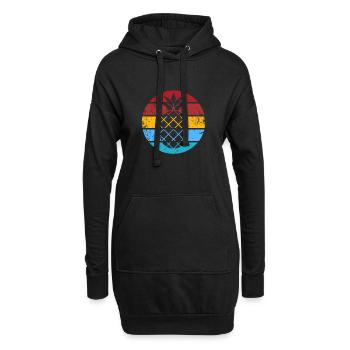 Retro Ananas Fruit Summer Vibes Vintage Aloha - Sweat-shirt à capuche long Femme - noir - Devant