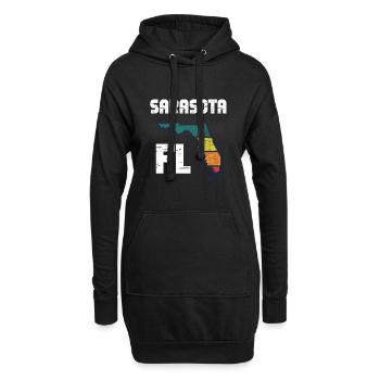 Retro Love Sarasota Florida FL Vintage Design - Sweat-shirt à capuche long Femme - noir - Devant