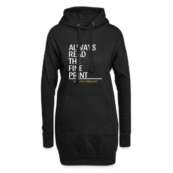Lisez toujours l'annonce de grossesse en petits caractères - Sweat-shirt à capuche long Femme - noir - Devant