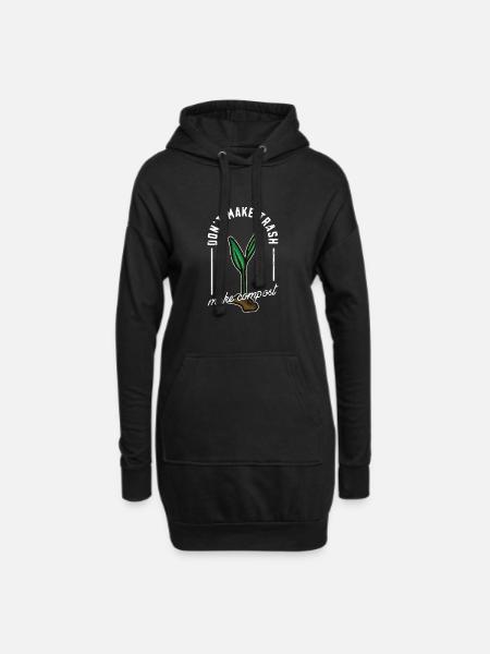 Machen Sie keinen Müll Machen Sie Kompost - Zero Waste - Hoodie-Kleid - Schwarz