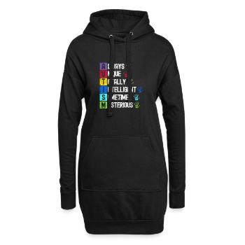 Immer einzigartig Totally Intelligent Manchmal - - Hoodie-Kleid - Schwarz - Vorne