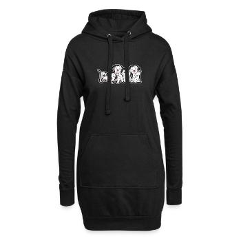 Dalmatinische Welpen - schwarz und weiß - Hoodie-Kleid - Schwarz - Vorne