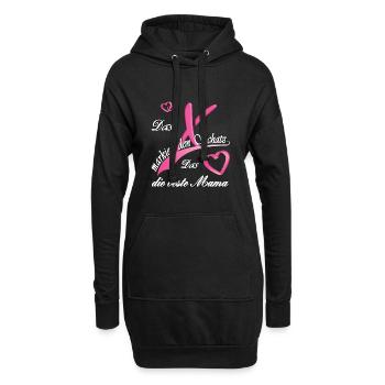 Valentinstag X marktiert Schatz Herz beste Mama - Hoodie-Kleid - Schwarz - Vorne
