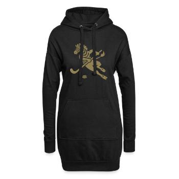 Minimalistisches Zebra Eishockey Silhouette - Hoodie-Kleid - Schwarz - Vorne