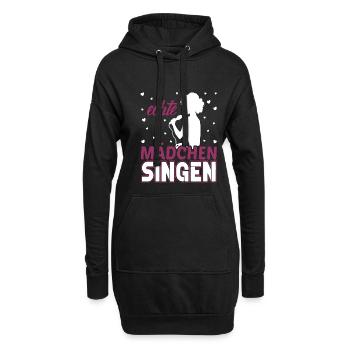 Echte Mädchen singen Sängerin Singen Hobby - Hoodie-Kleid - Schwarz - Vorne