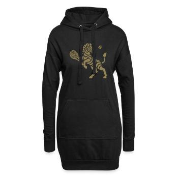 Zebra Tennis Silhouette Minimalistisches Design - Hoodie-Kleid - Schwarz - Vorne