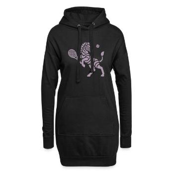 Zebra Tennis Silhouette Minimalistisches Design - Hoodie-Kleid - Schwarz - Vorne