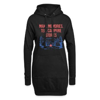Les souvenirs racontent des histoires de feu de camp Amis du camping - Sweat-shirt à capuche long Femme - noir - Devant