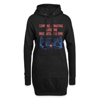 Donating Blood One Mosquito Camping Funny Camper - Hoodie-Kleid - Schwarz - Vorne