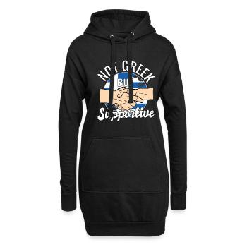 Pas grec mais voyageur de pays de soutien Grèce - Sweat-shirt à capuche long Femme - noir - Devant