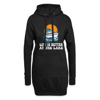 Life Is Better At The Lake Motorboat Owner - Hoodie-Kleid - Schwarz - Vorne