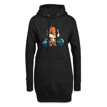 Entraînement mignon avec haltères longs Dino T-Rex - Sweat-shirt à capuche long Femme - noir - Devant