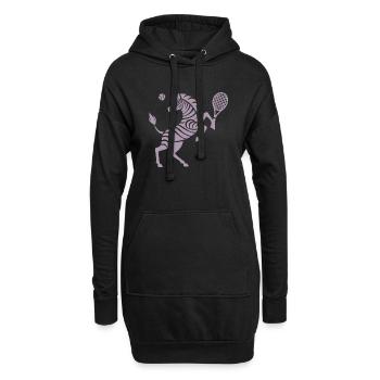 Zebra Tennis Tennisball Balancieren Horn - Hoodie-Kleid - Schwarz - Vorne