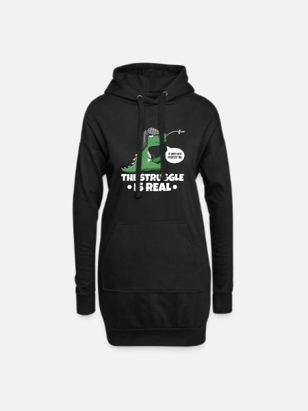 The Struggle Is Real Sword Fighting Fencer - Sweat-shirt à capuche long Femme - noir