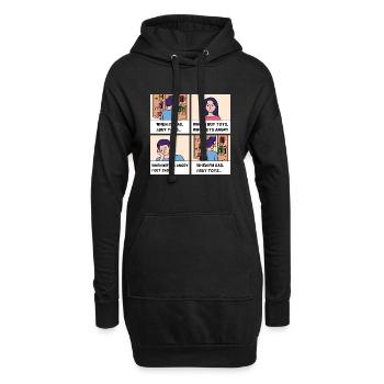 Vatertag Comic Design - Hoodie-Kleid - Schwarz - Vorne