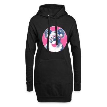 Koala mit Sonnenbrille Bubblegum für einen - Hoodie-Kleid - Schwarz - Vorne