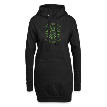 Die Zukunft Scheint grün Sonnenschein in Grün - Hoodie-Kleid - Schwarz - Vorne