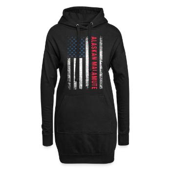 Alaskan Malamute Hund - Hoodie-Kleid - Schwarz - Vorne