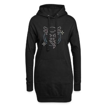 Design d’art au trait pour les amateurs d’axolotl - Sweat-shirt à capuche long Femme - noir - Devant