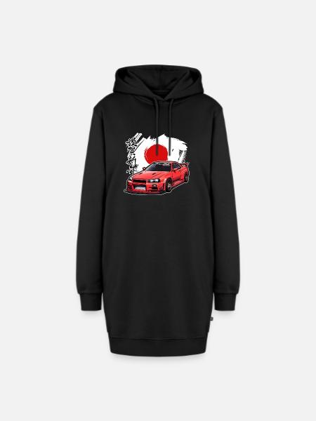 Jdm / Tuning / Turbolader / Felgen / Chiptuning - Hoodie-Kleid - Schwarz