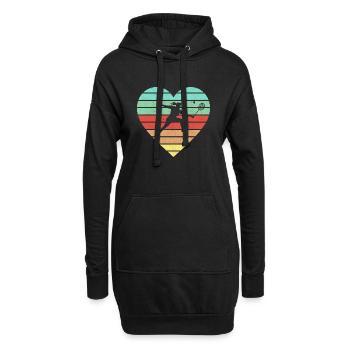 Badminton Vintage Heart Badminton Retro Women - Hoodie-Kleid - Schwarz - Vorne