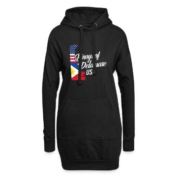 Filipinos of Delaware Design für stolze Fil-Ams - Hoodie-Kleid - Schwarz - Vorne