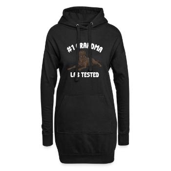 Schoko Brauner Labrador Retriever Hund - Hoodie-Kleid - Schwarz - Vorne