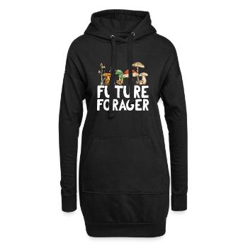 Cueillette de champignons Cueillette de champignons Cueillette de champignons - Sweat-shirt à capuche long Femme - noir - Devant