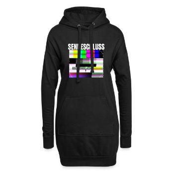Testbild Röhrenbildschirm Testbild Sendepause 80s - Hoodie-Kleid - Schwarz - Vorne