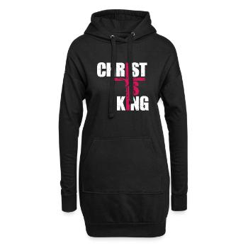 Le Christ est roi Foi chrétienne Religieux - Sweat-shirt à capuche long Femme - noir - Devant