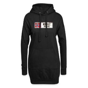 Hønefoss Norwegen Flagge - Hoodie-Kleid - Schwarz - Vorne