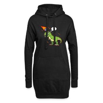 T-Rex Tyrannosaurus Rex Stein Schere Papier Dino - Hoodie-Kleid - Schwarz - Vorne