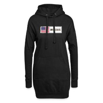Drapeau des États-Unis - Sweat-shirt à capuche long Femme - noir - Devant