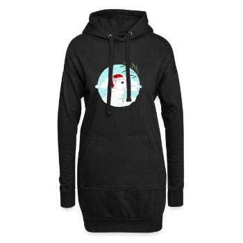 Doux lapin de Noël avec casquette de Noël Winte de Noël - Sweat-shirt à capuche long Femme - noir - Devant