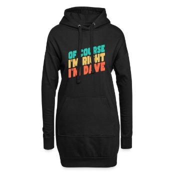 Je m’appelle Dave - Sweat-shirt à capuche long Femme - noir - Devant
