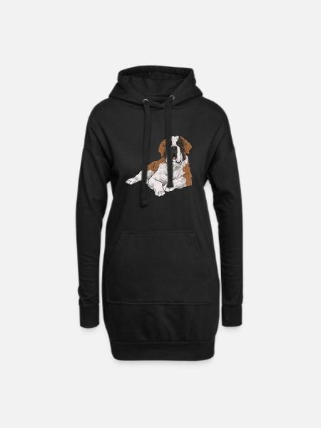 Bernhardiner St. Bernhardshund Hund - Hoodie-Kleid - Schwarz