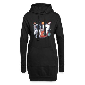 7th Birthday Astronaut Space Adventure for Boys - Hoodie-Kleid - Schwarz - Vorne